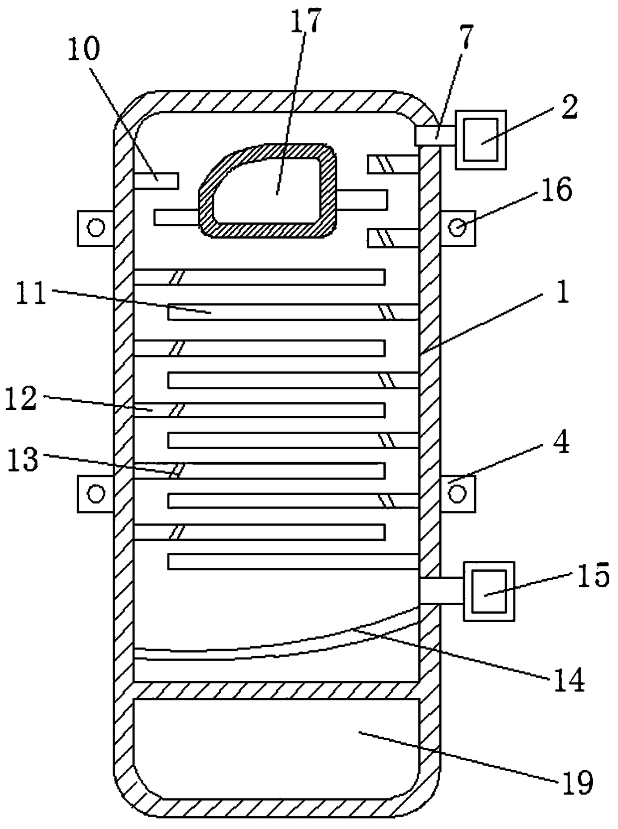 Fuel gas heating device with function of discharging bubbles through double water pipelines