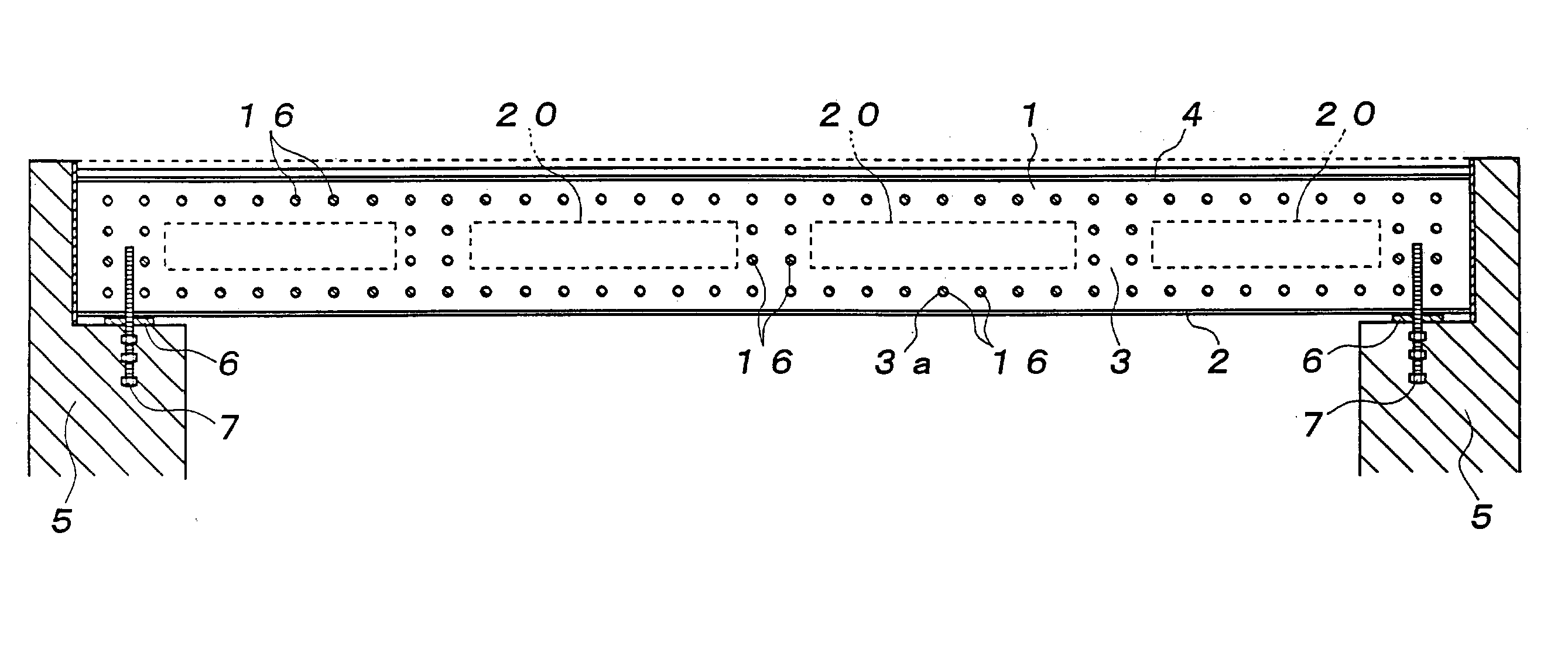 Structure of floor slab bridge