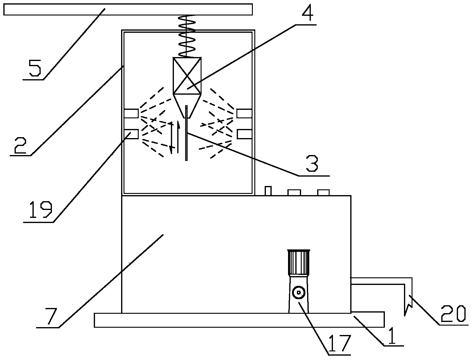 Coating pretreatment analog device with functions of tank leaching and sprinkling