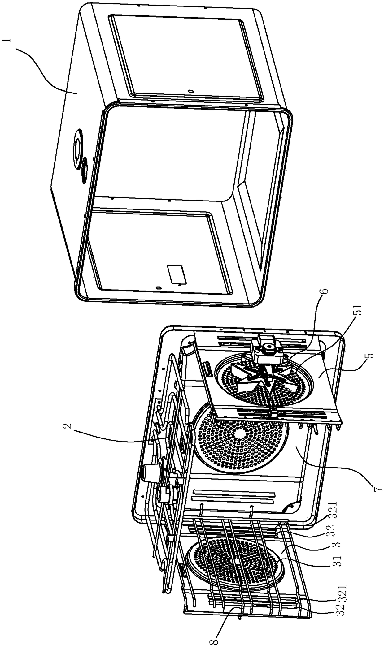 An oven liner structure