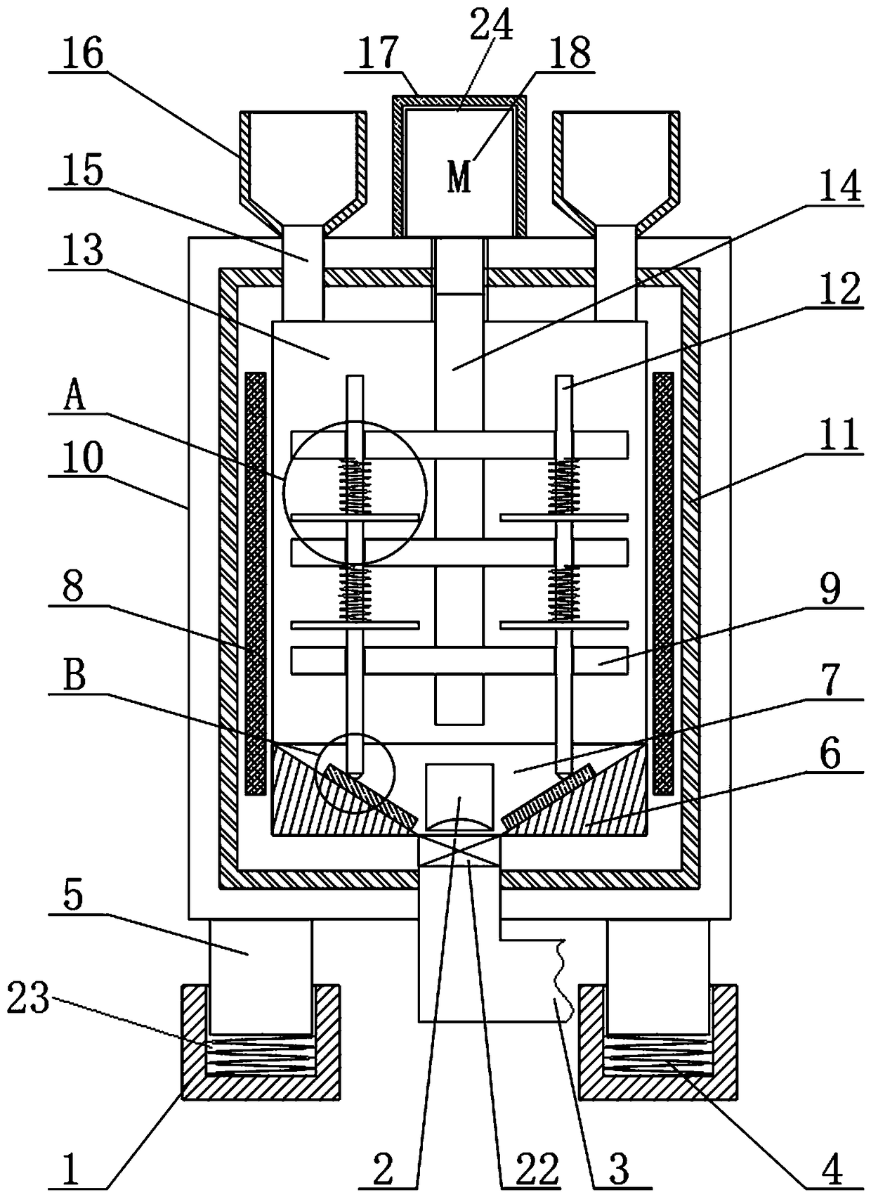 Efficient concrete stirring device for building