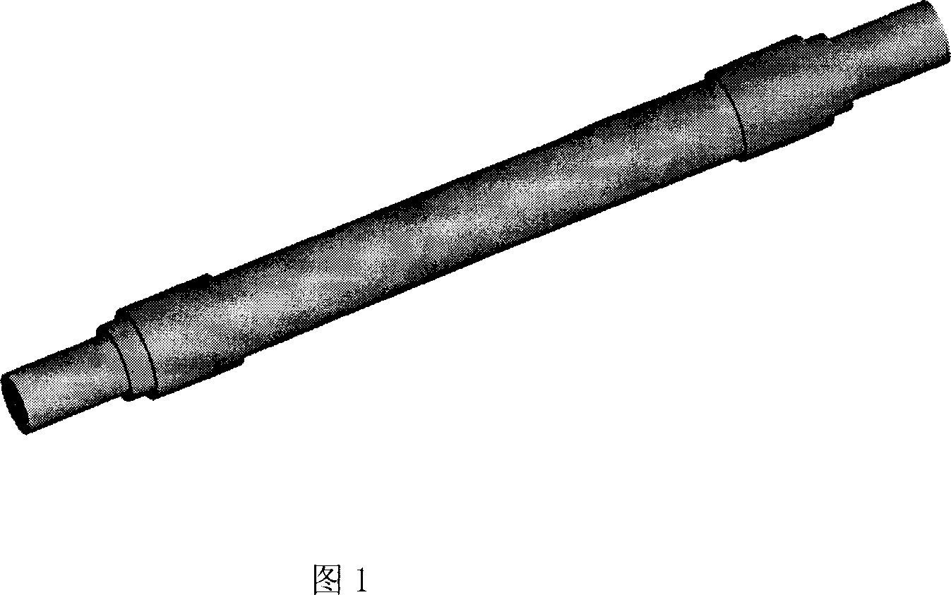 Wedge cross-rolling two cycle roll-forming method for train shaft blank
