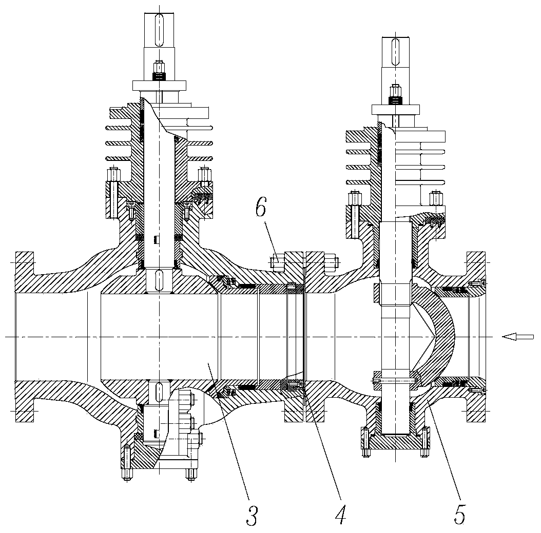 High-temperature and high-pressure composite material slagging ball valve assembly