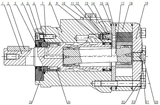 Large-radial-force supporting shaft flow distribution cycloid hydraulic motor