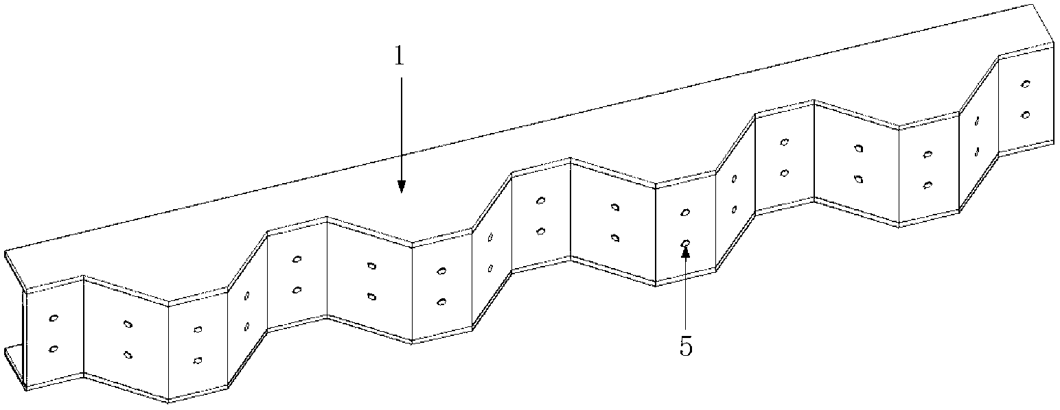 Assembly type ripple web plate occluded steel beam