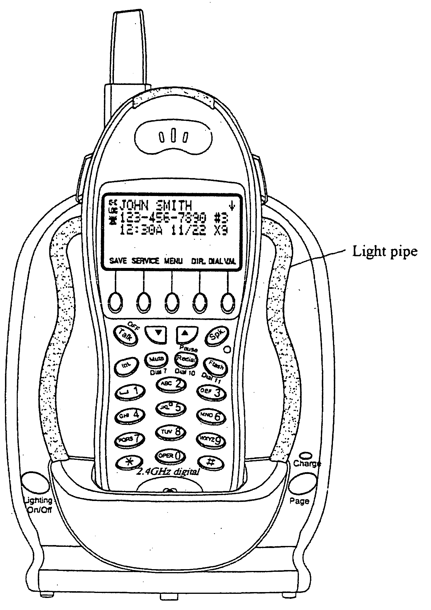 Telephone device with ornamental lighting