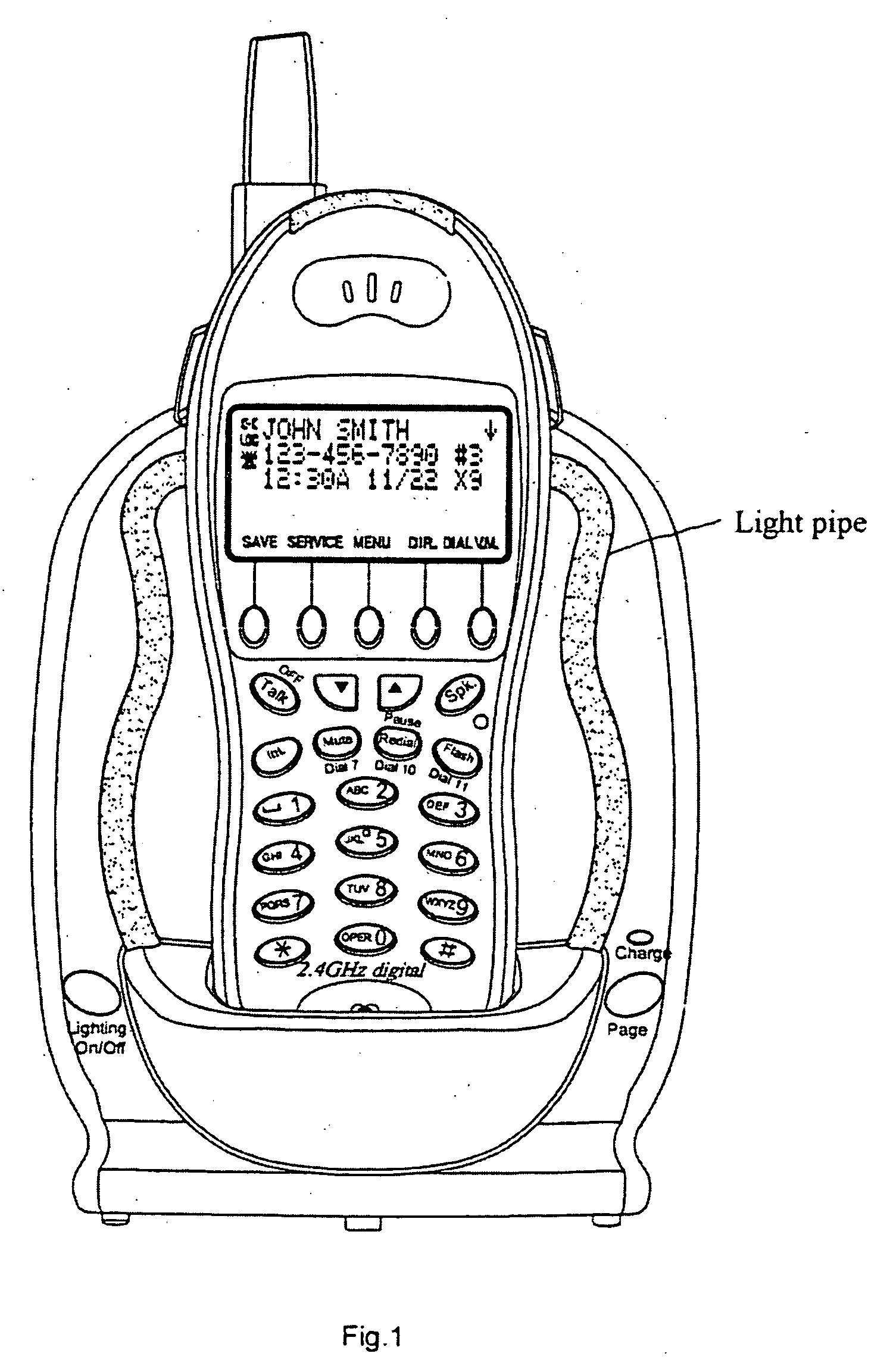 Telephone device with ornamental lighting