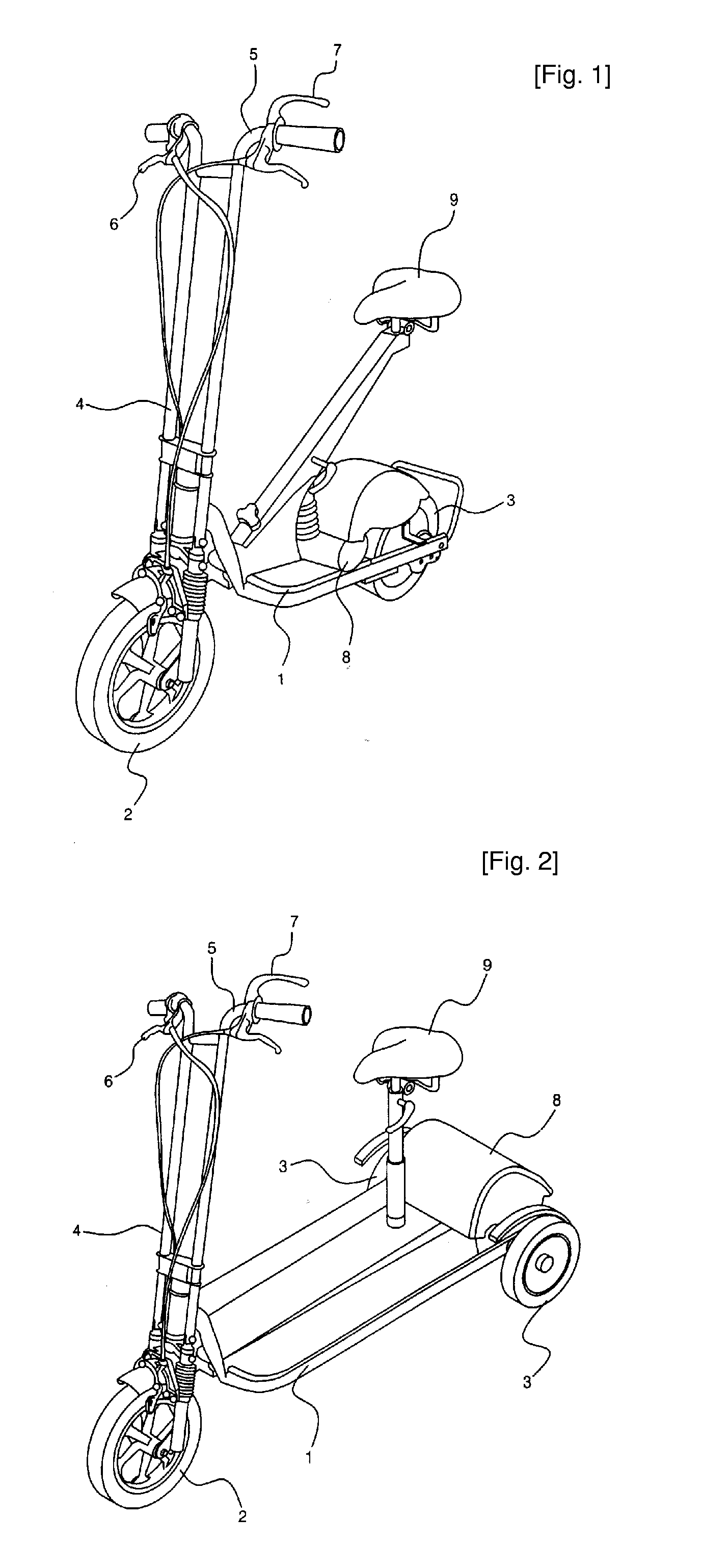 Wheel exchangeable scooter