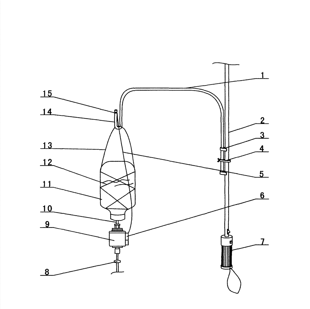 Hanging bottle frame for umbrella or beach umbrella with alarming function