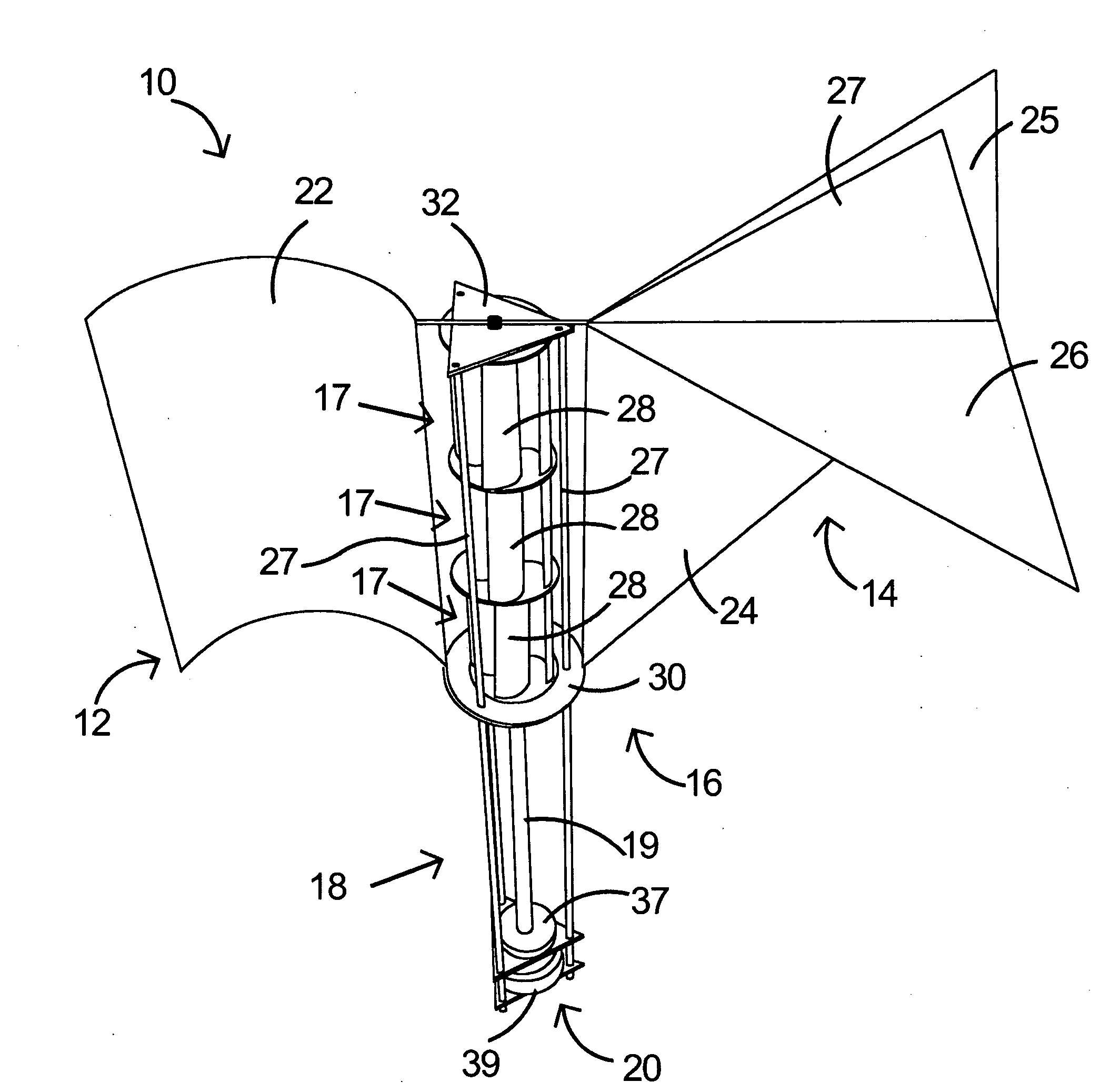 Multi-Axis Wind Turbine With Power Concentrator Sail