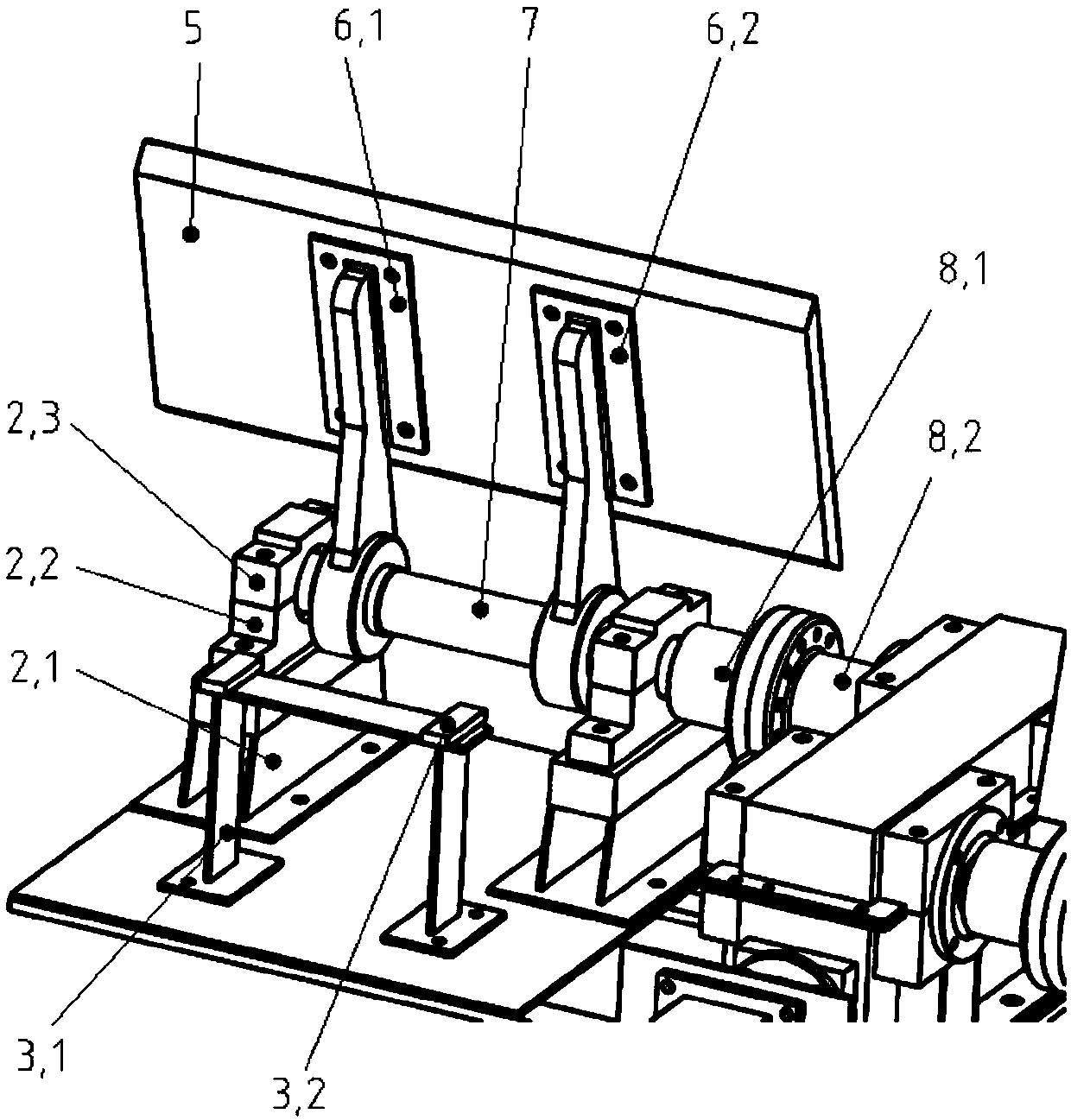 Train wing plate reduction device based on worm gear transmission