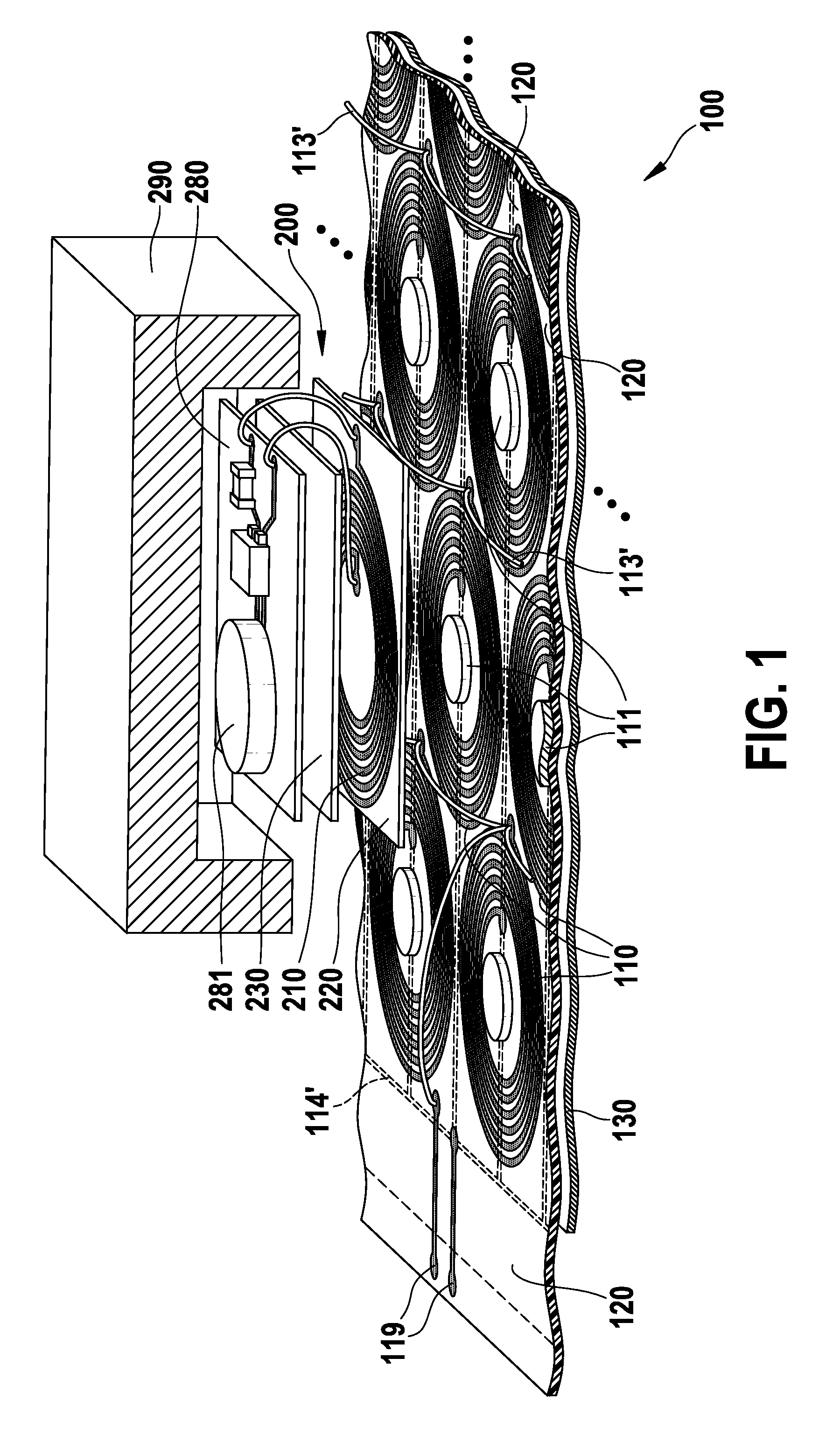 Floor covering and inductive power system