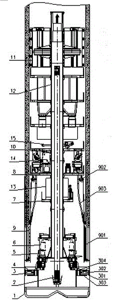 Novel vertical shaft heading machine and construction method thereof