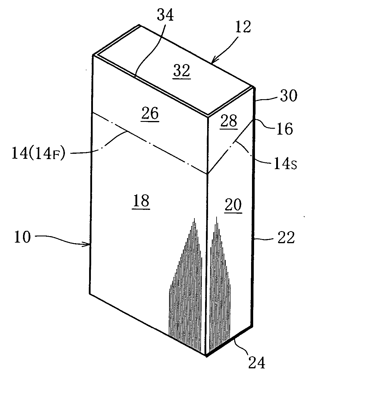 Hinge-lid type package for rod-like smoking articles and a blank therefor