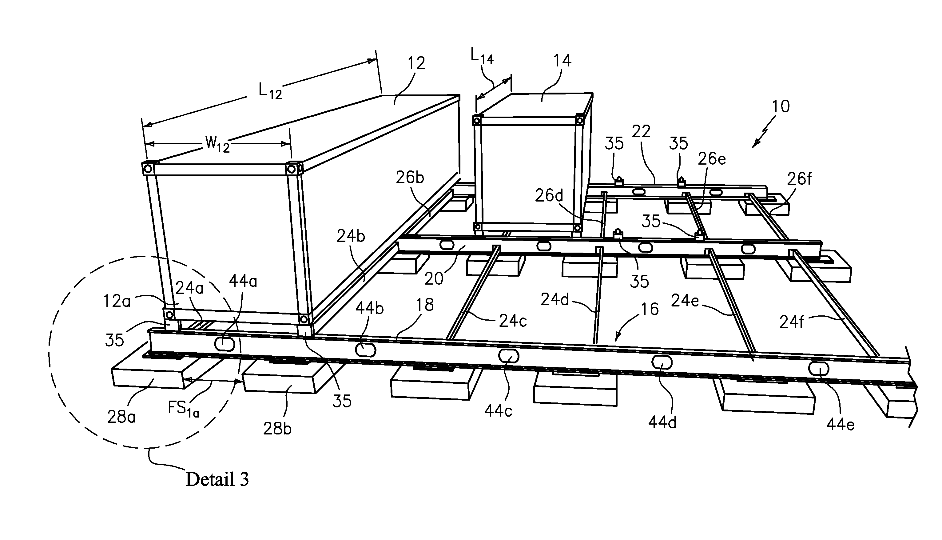 Frames for supporting service cells