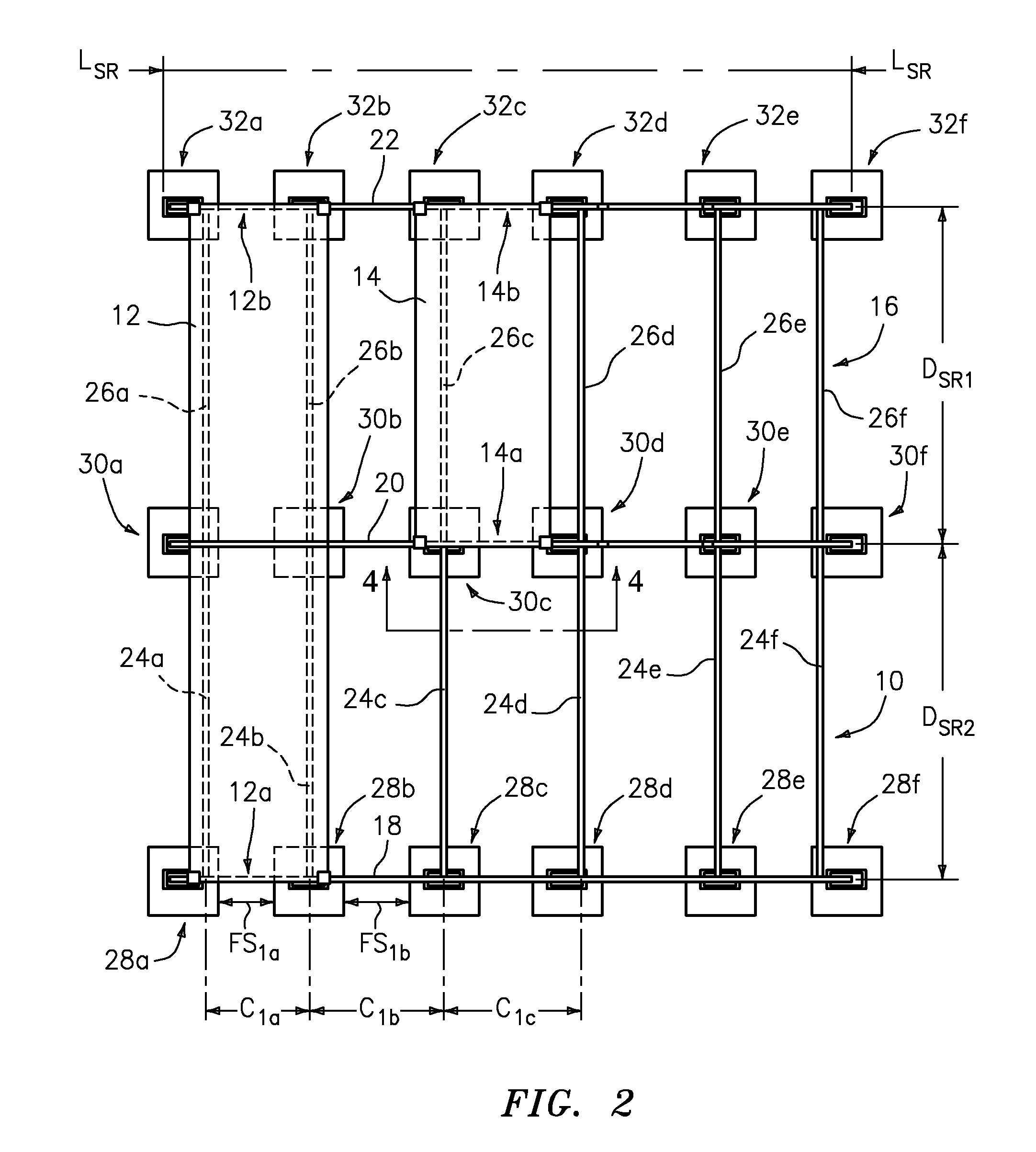Frames for supporting service cells