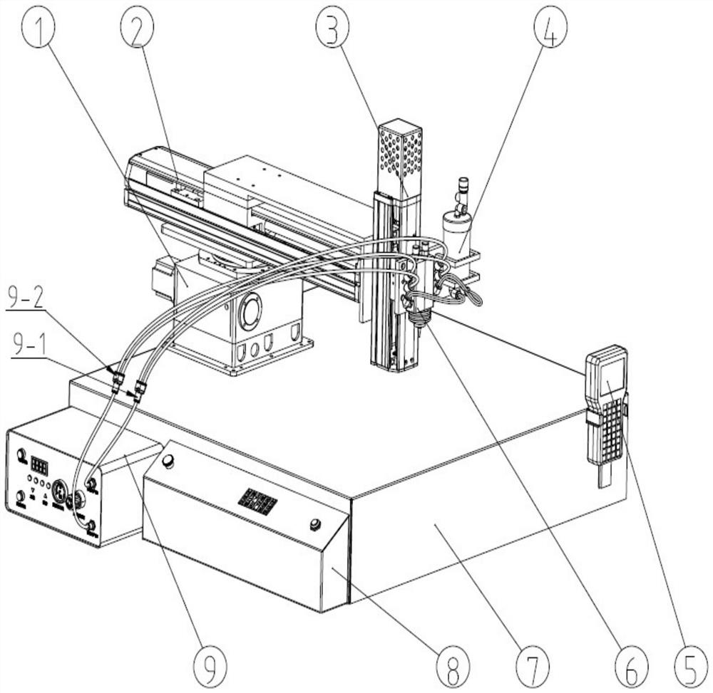 Automatic dispensing machine for bonding bipolar plate of proton exchange membrane fuel cell