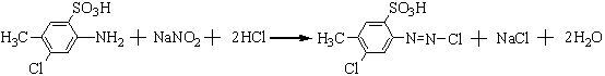 Industrialized production method of transference-resistant blue light red pigment for PU (Poly Urethane)