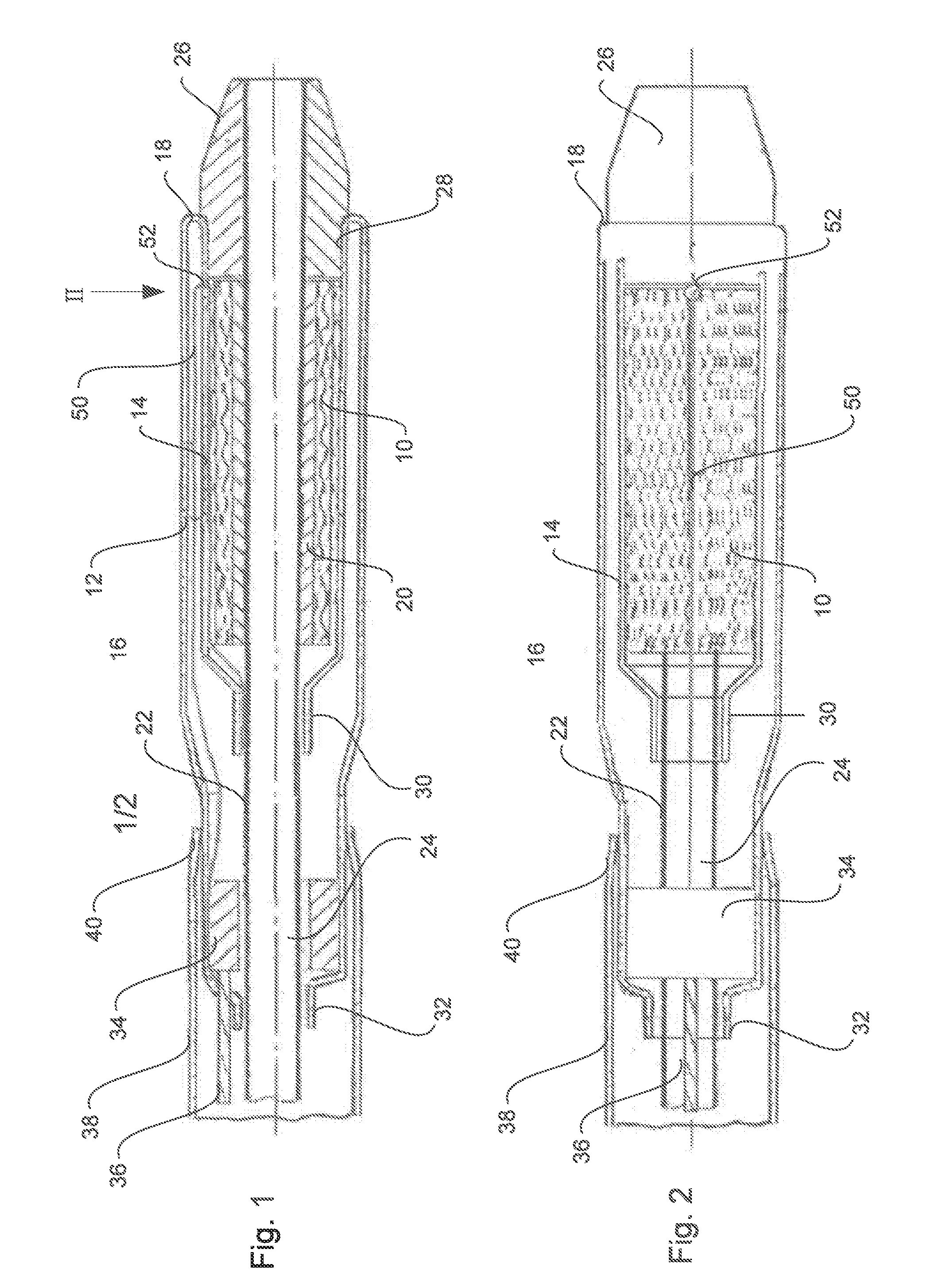 Device to release a self-expanding implant