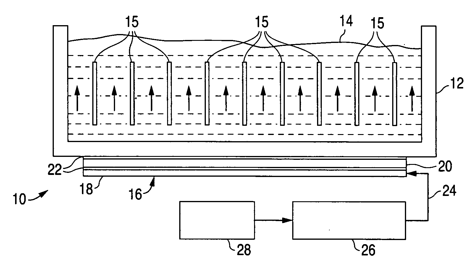 Megasonic processing apparatus with frequency sweeping of thickness mode transducers