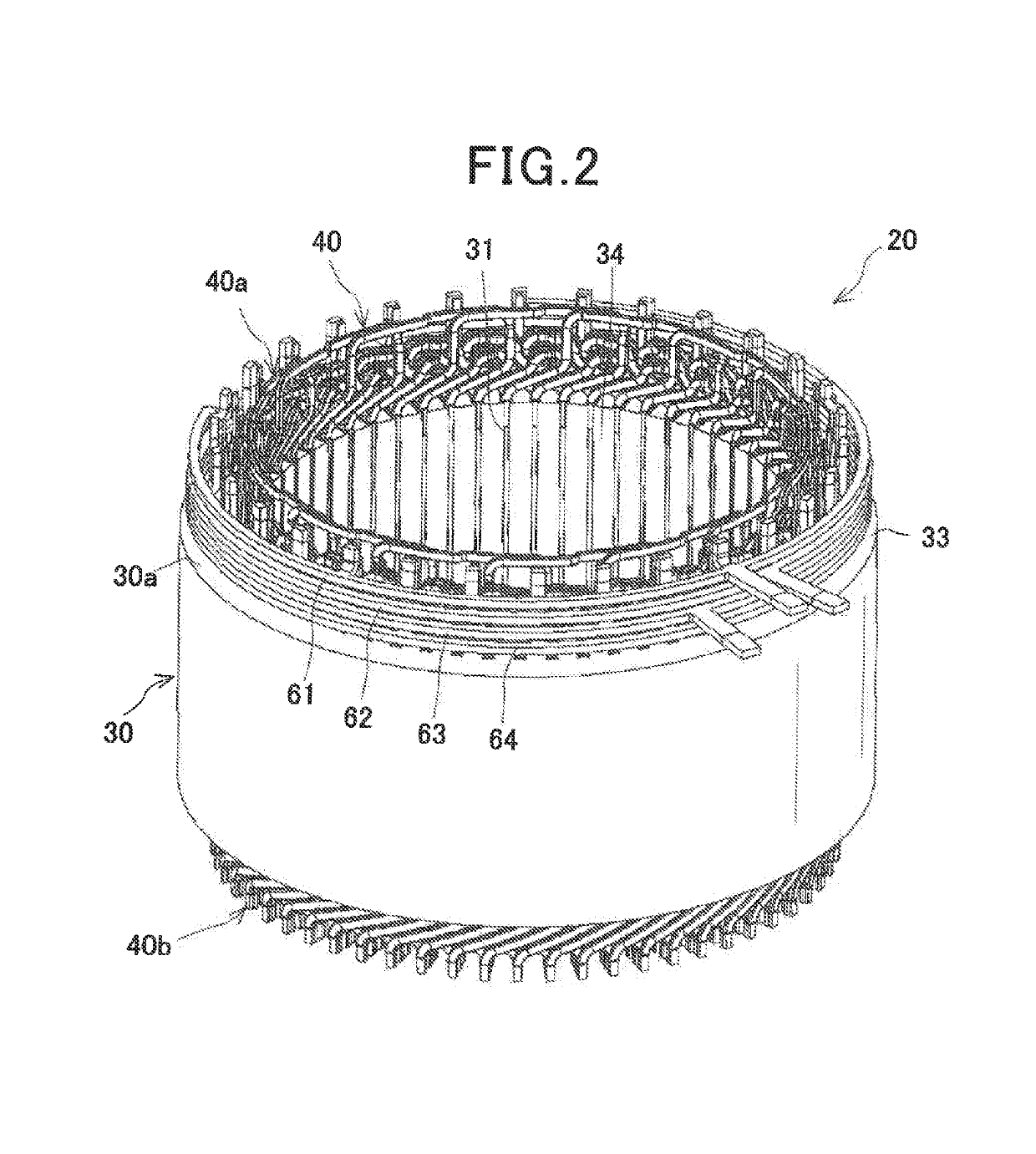 Stator for rotating electric machine