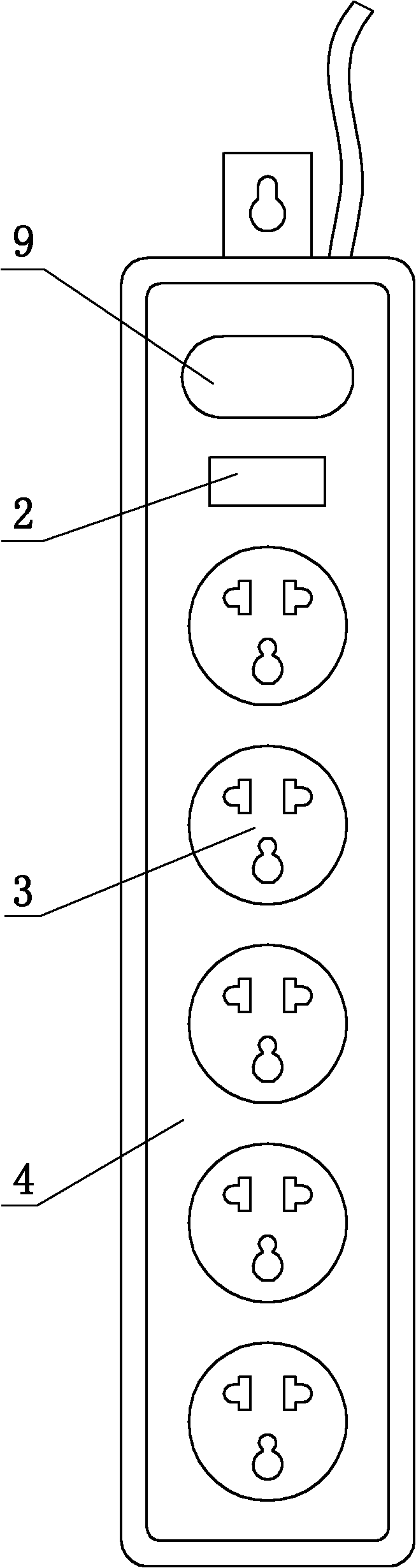 Power supply socket without induced electricity