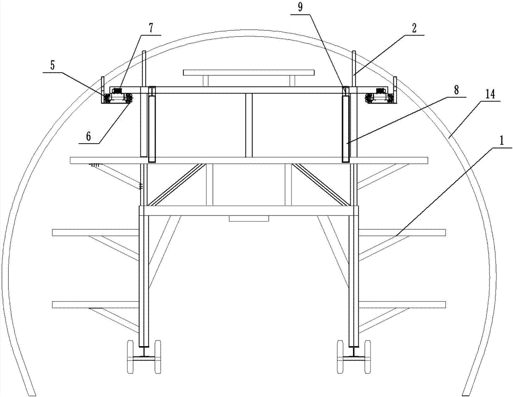 Separated-type tunnel steel arch mounting device