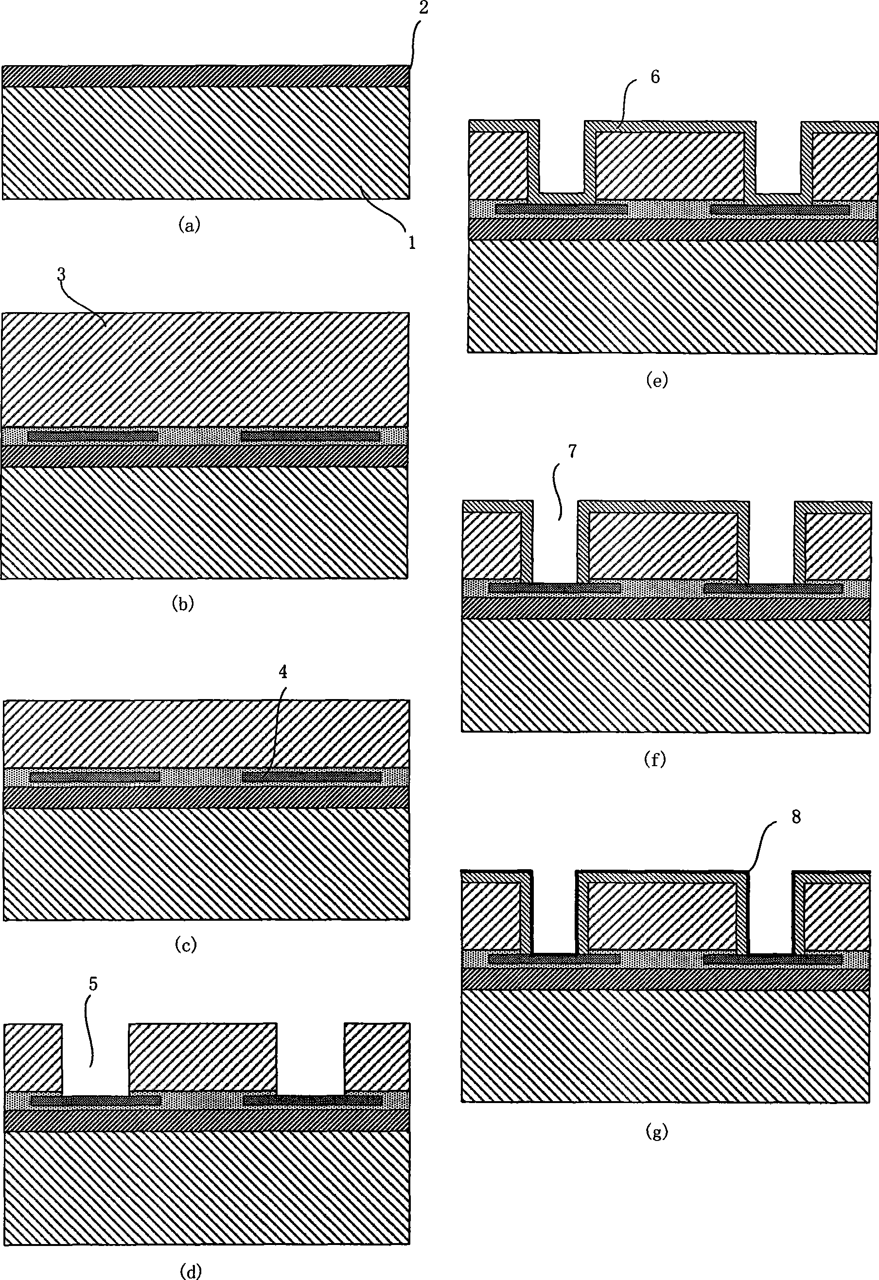 Production method for through wafer interconnection construction