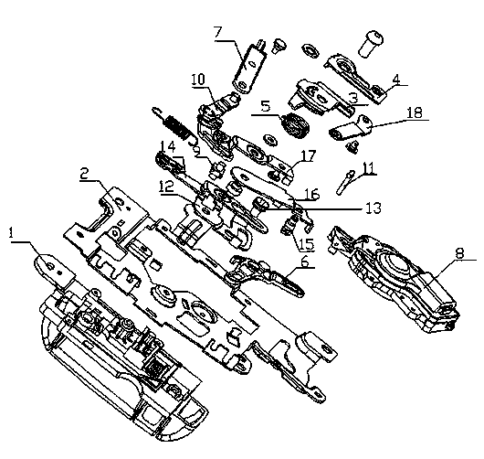 Automobile sliding door multi-lock-body transmission mechanism