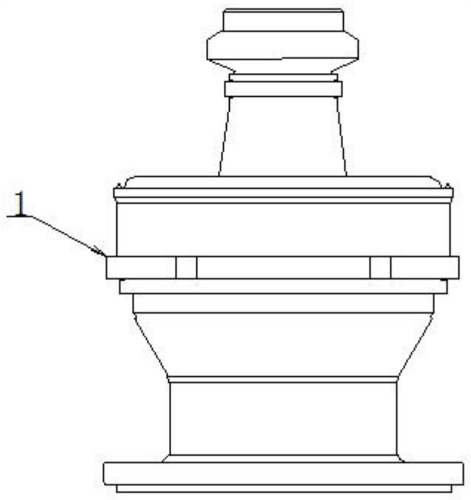 Assembling device and method for ball cage coupling hoop