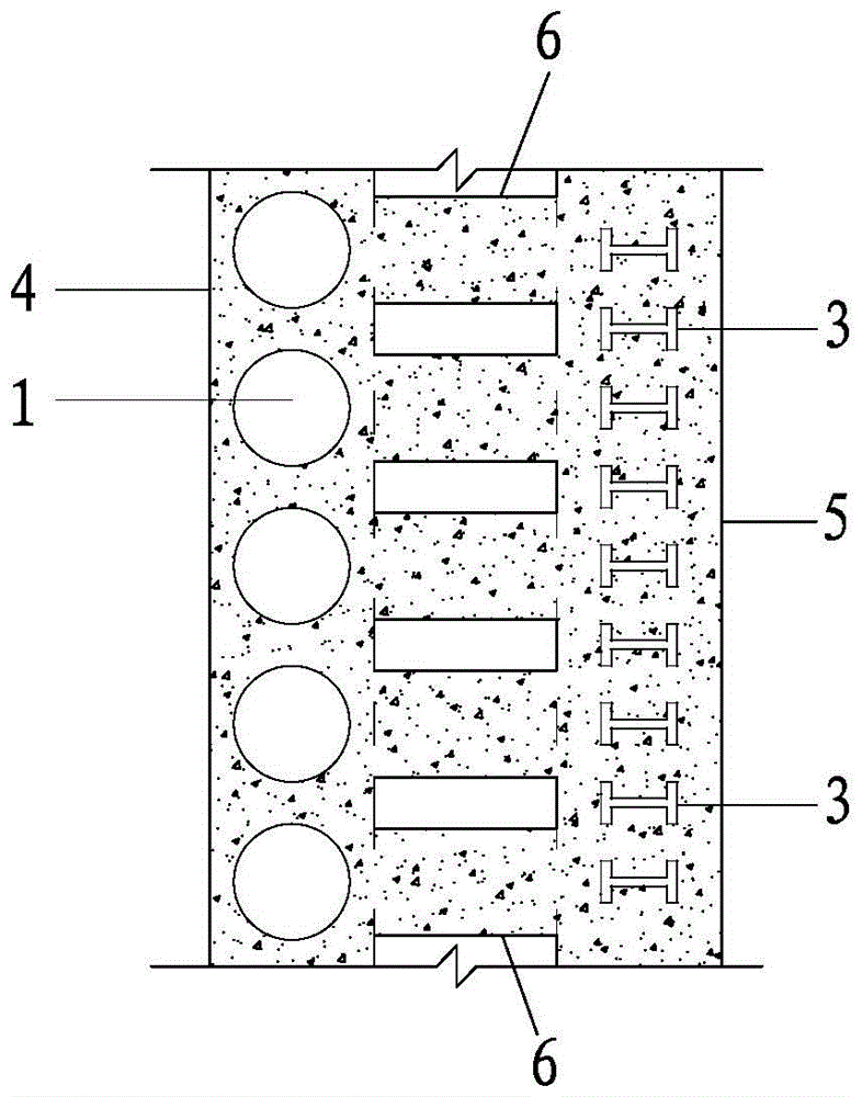 Abnormal-shape double-row pile for supporting foundation pit side wall and construction method of abnormal-shape double-row pile