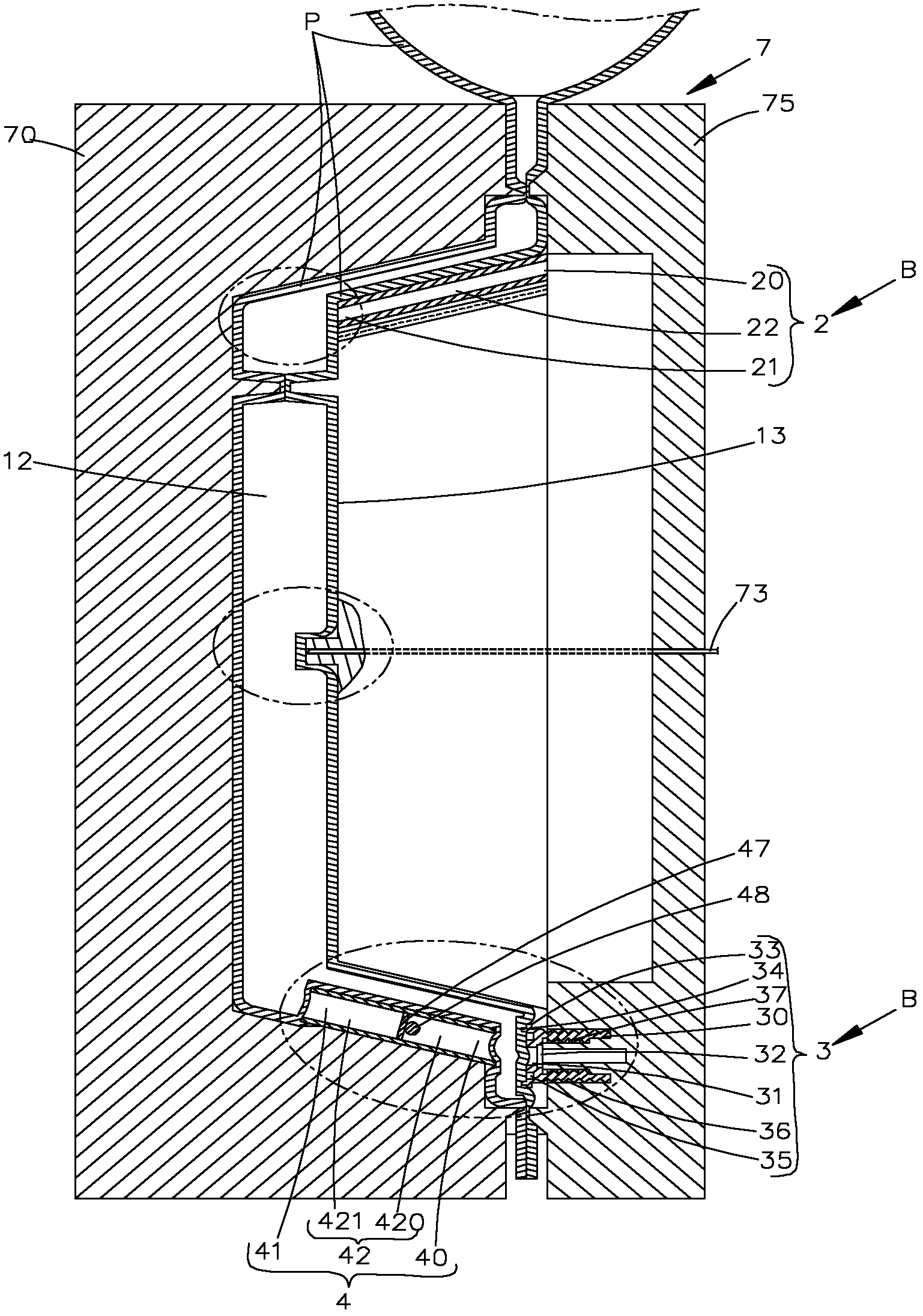 Manufacturing method of blow moulded hollow pot and structure thereof