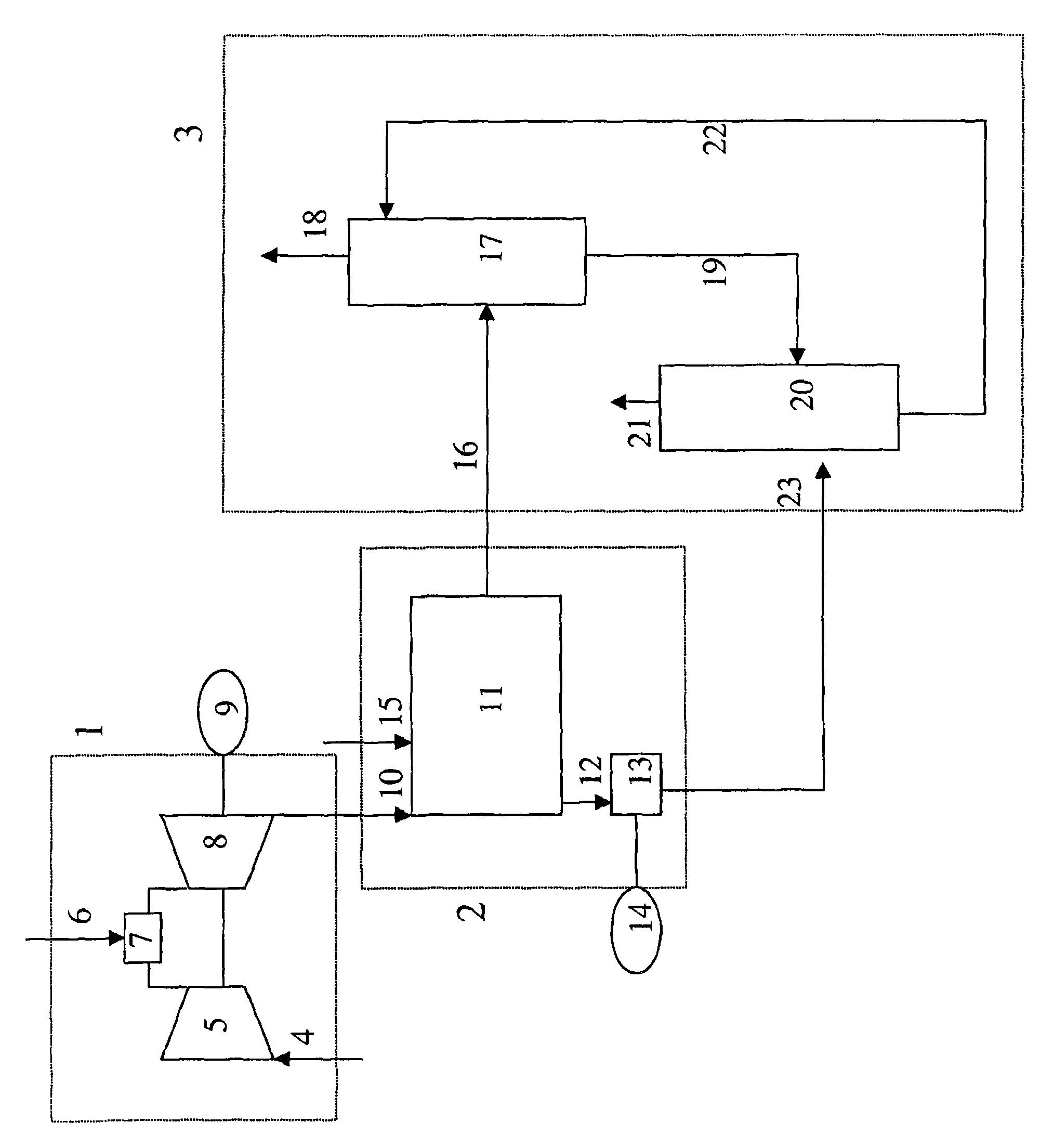 Process for reducing carbon dioxide emission in a power plant