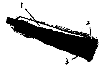 Toothpaste capable of being torn apart along dash line