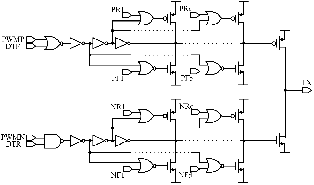 Block power tube circuit and mtehod for realizing same