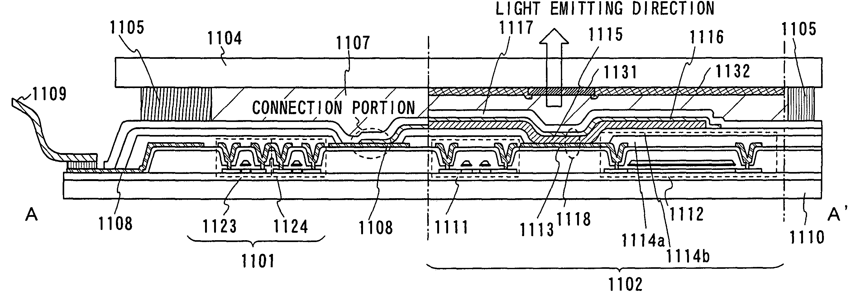 Light-emitting apparatus with improved bank structure