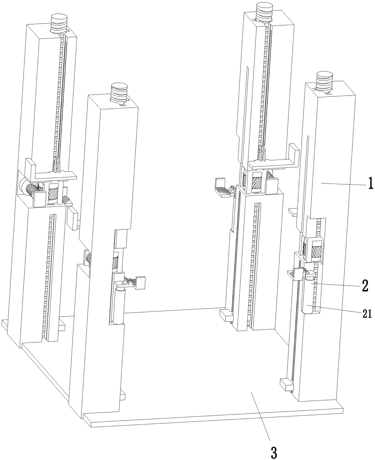 Slab lifting construction device used for assembly type building and slab lifting construction method