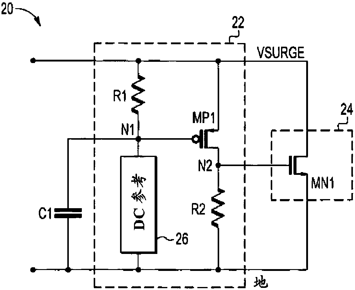 Surge protection circuit having feedback control function