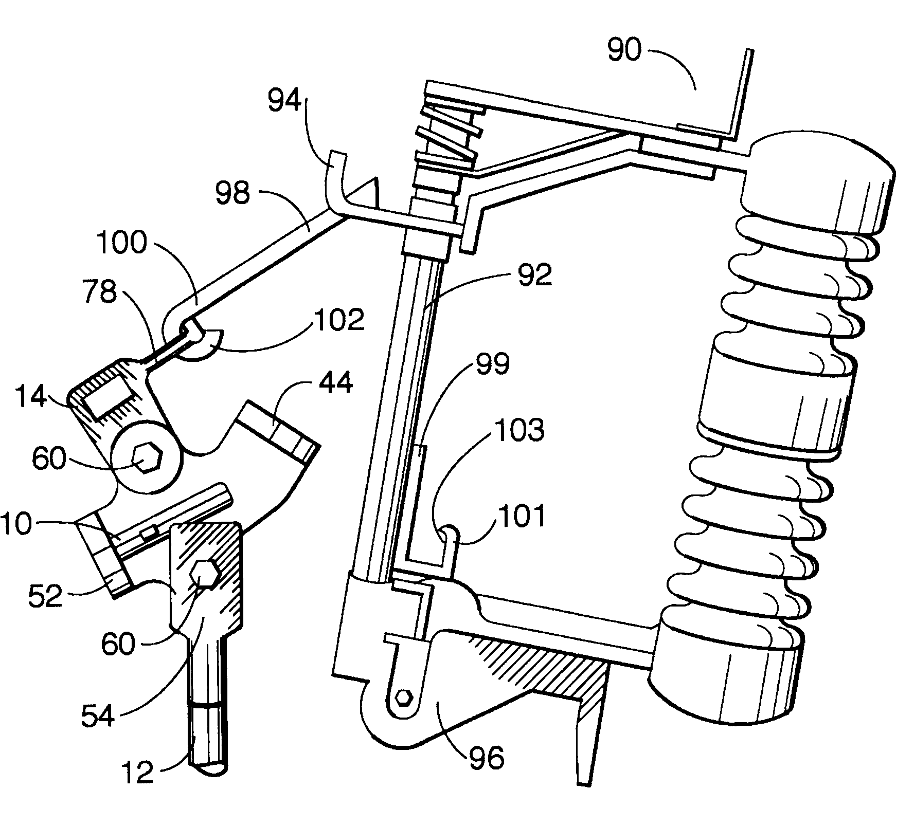 Method for operating remote electrical distribution equipment with transitional light-emitive member disposed intermediate an elongate member and a tool