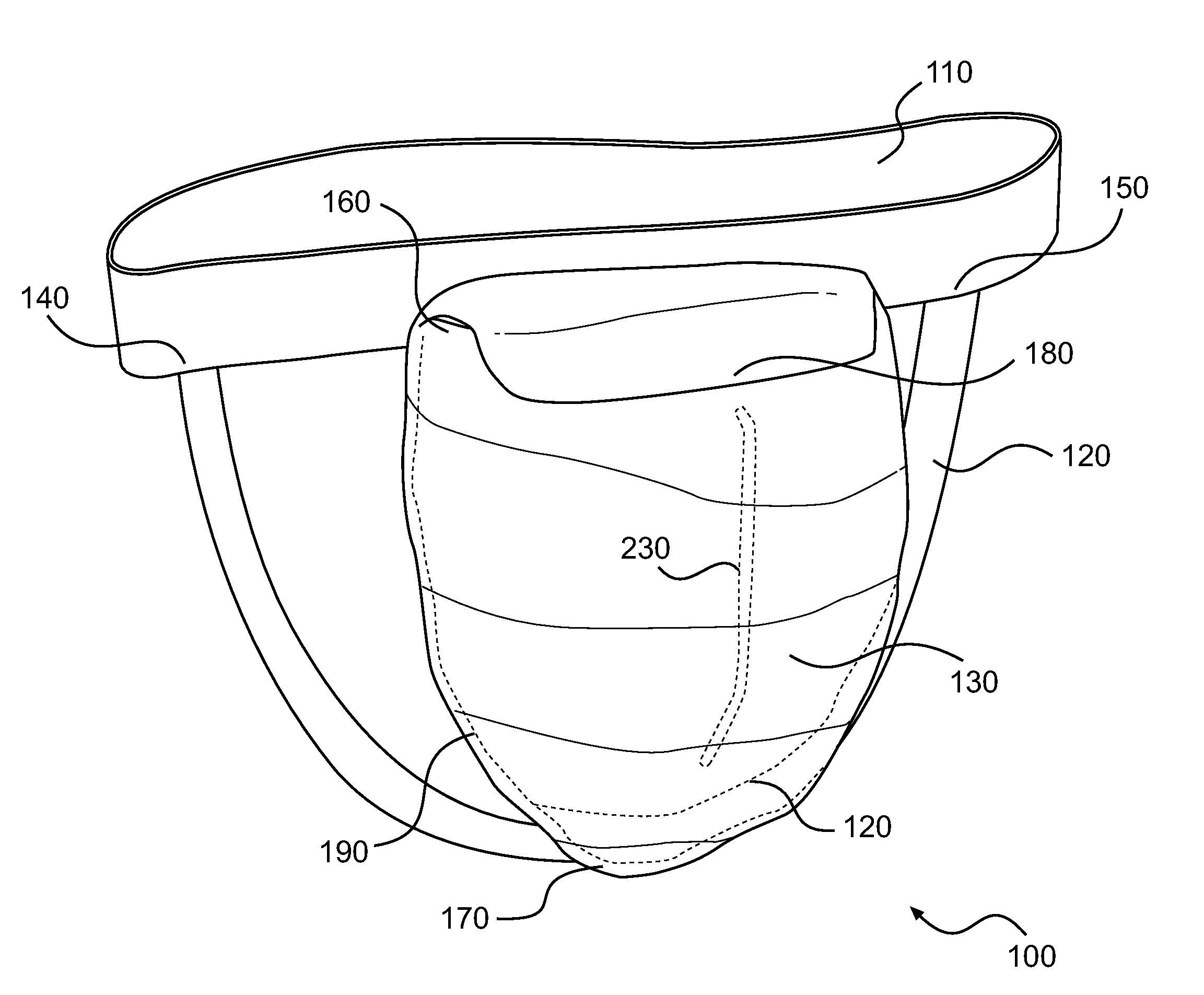 Male incontinence absorbent pouch