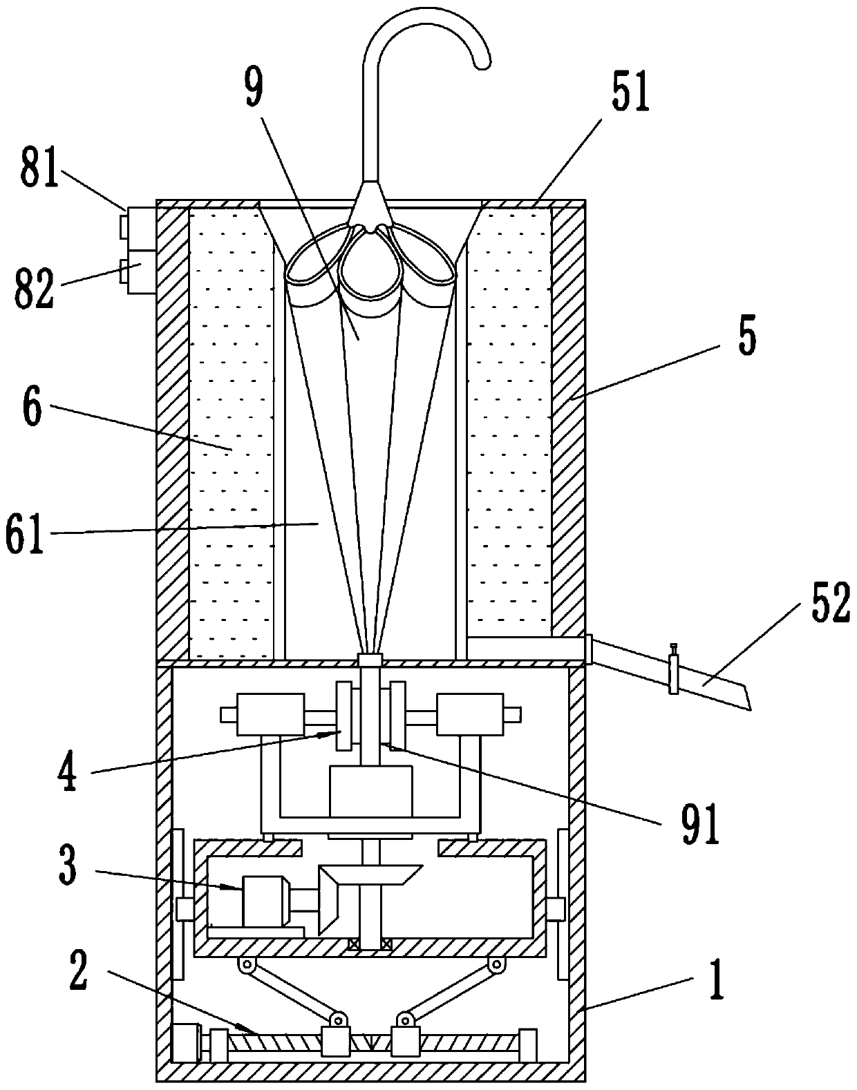Umbrella water removal machine and control method thereof