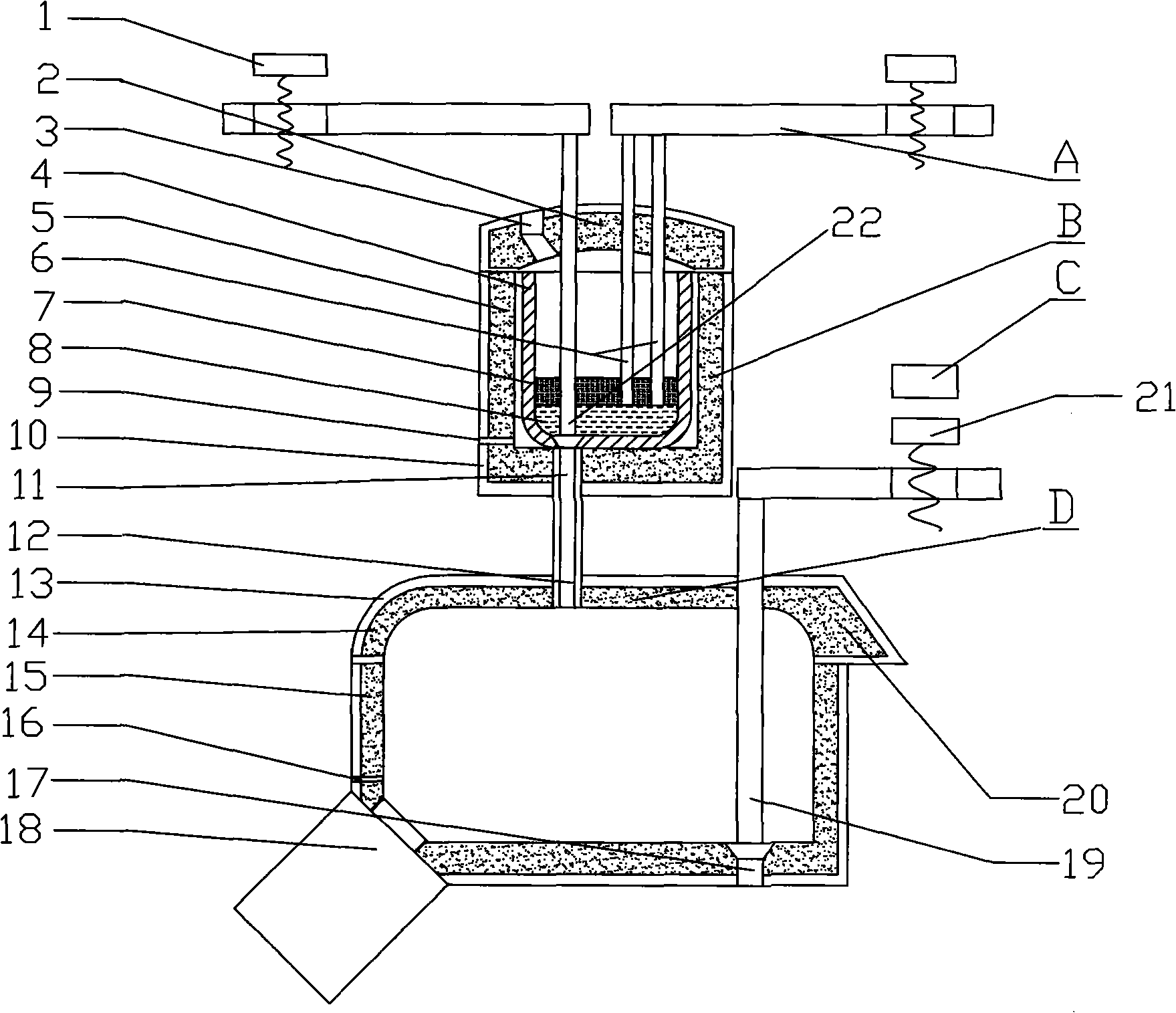 Energy saving two-stage electroslag refining system capable of outputting molten metal