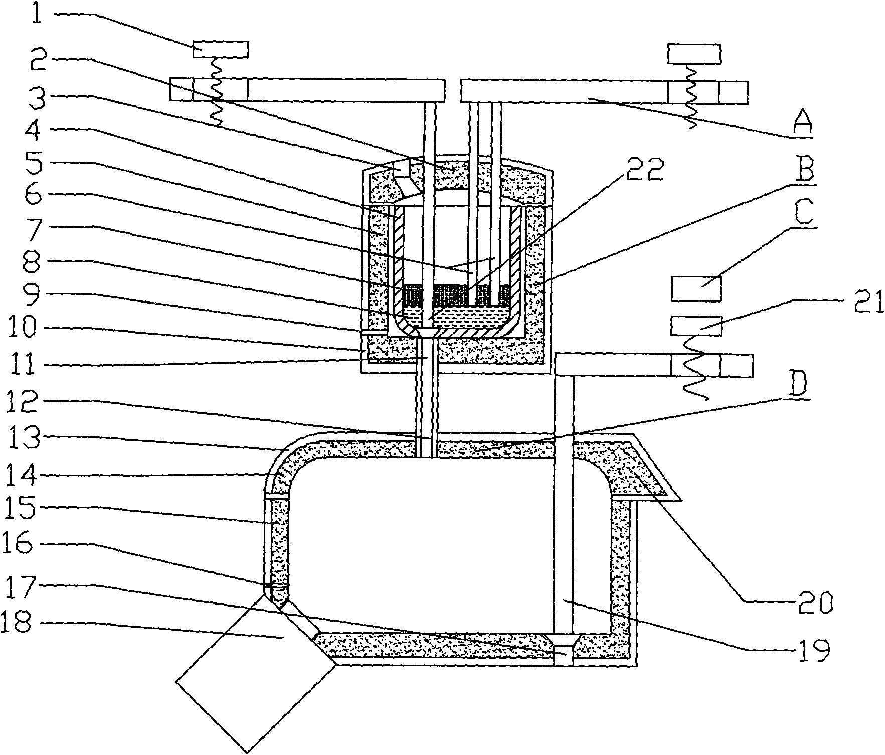 Energy saving two-stage electroslag refining system capable of outputting molten metal