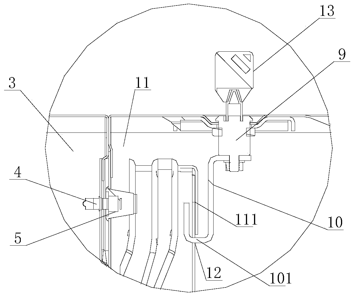 A washing machine table panel locking device and washing machine