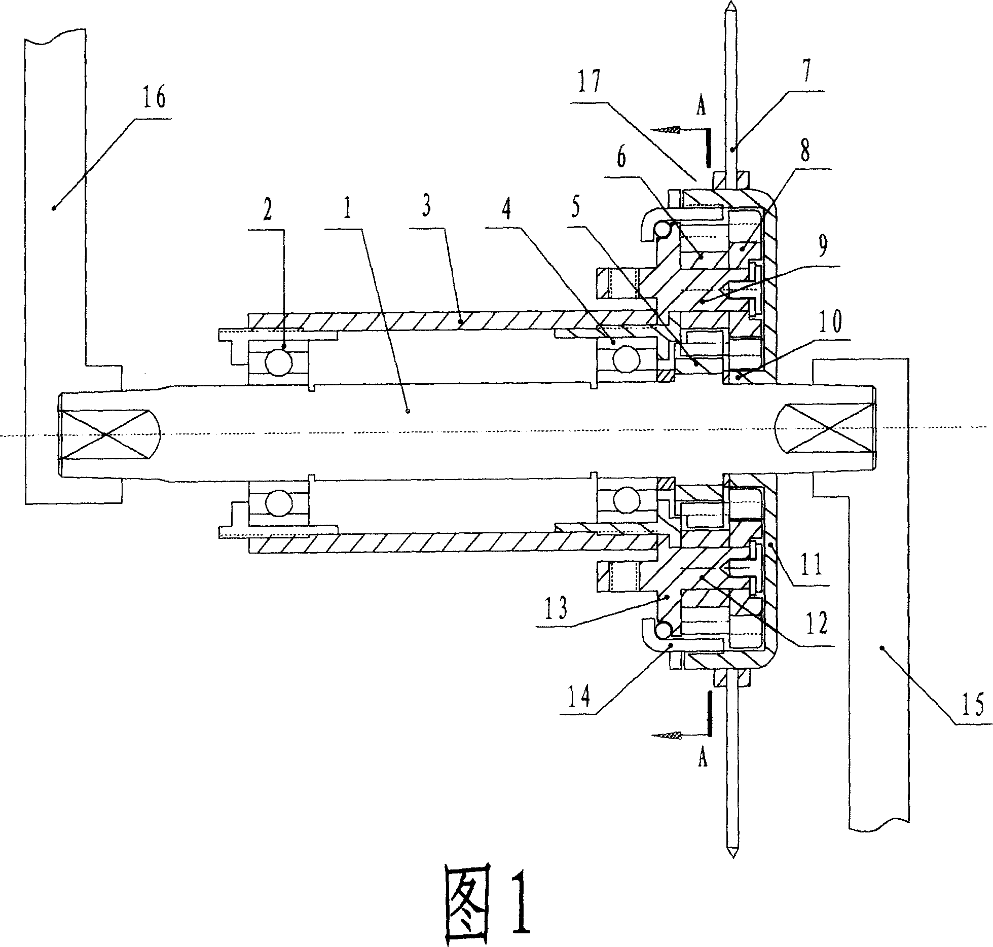 Middle shaft power saving and speed increase driving mechanism