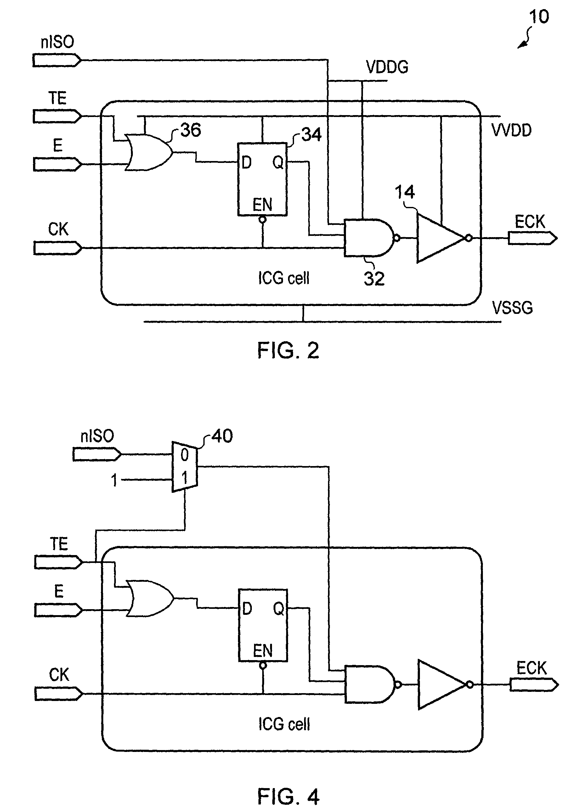 Supplying a clock signal and a gated clock signal to synchronous elements