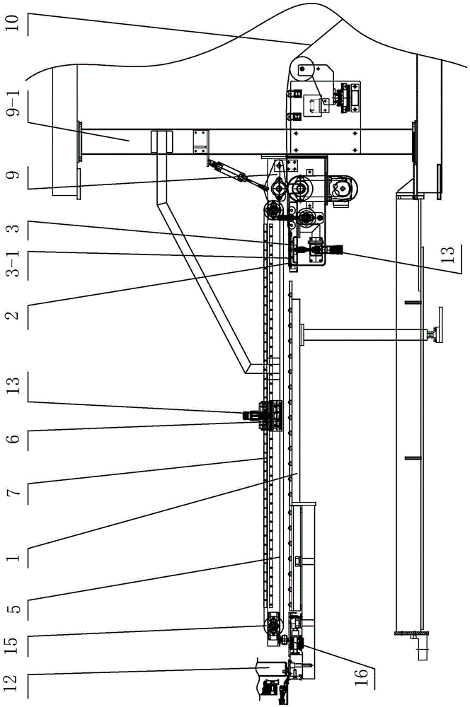 Unwinding and semi-automatic feeding and fabric transmitting device for wirecord fabric cutting machine