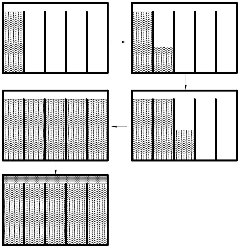 Branch roadway lower port blocking structure and construction method