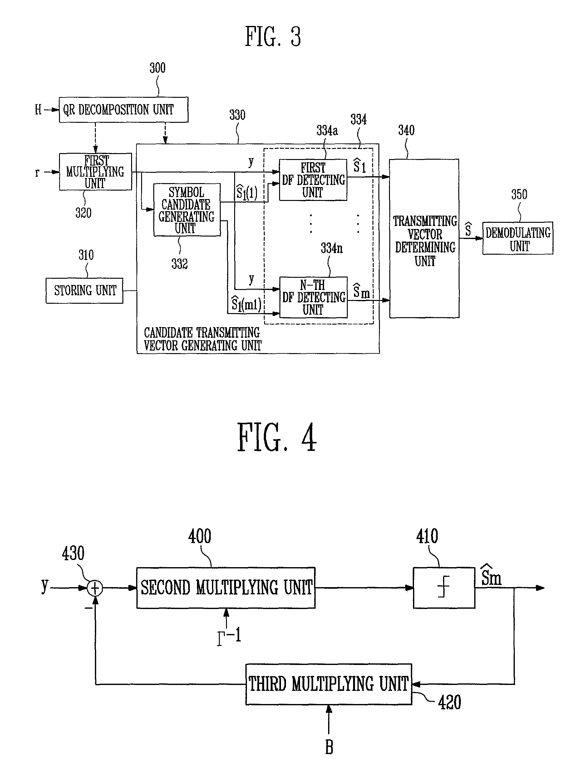 Multi-input multi-output system and method for demodulating a transmitting vector in a receiver of the system