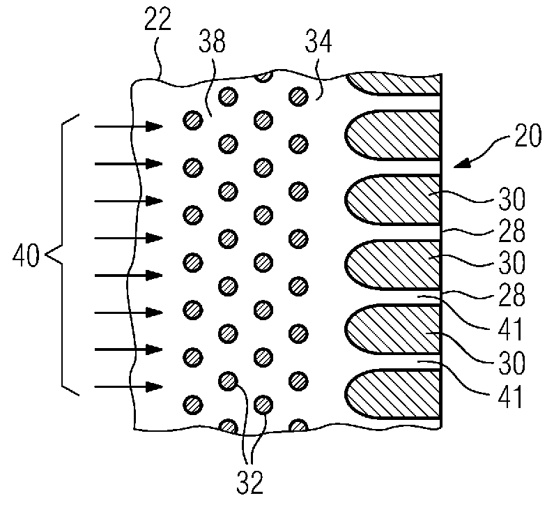 Turbine vane for a gas turbine and casting core for the production of such